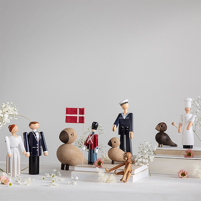 Kay Bojesen Brudgom blå/sort/hvid 18,5 cm