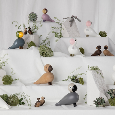 Kay Bojesen sangfugl Love hvid/rosa