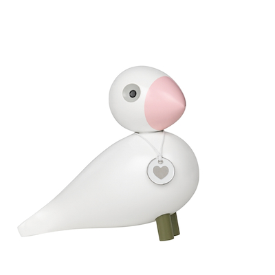 Kay Bojesen sangfugl Love hvid/rosa