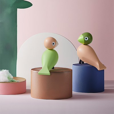 Kay Bojesen Turtelduer lysegrøn/rosa 9,5 cm