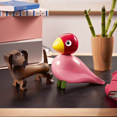 Kay Bojesen sangfugl Ruth lyserød 15,5 cm