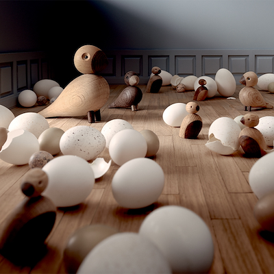 Kay Bojesen sangfugl Alfred eg/røget eg