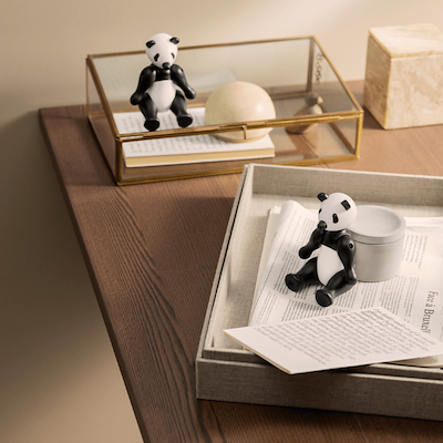 Kay Bojesen Panda træfigur hvid/sort 9,5 cm