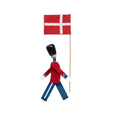 Kay Bojesen Figurines Fanebærer træfigur rød H 29,5 cm