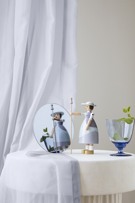 Kay Bojesen Hyrdinden træfigur lyseblå