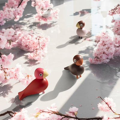 Kay Bojesen Årets sangfugl 2024 Flora rosa/pink 12,5 cm