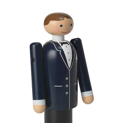 Kay Bojesen Brudgom H12 cm blå/sort/hvid