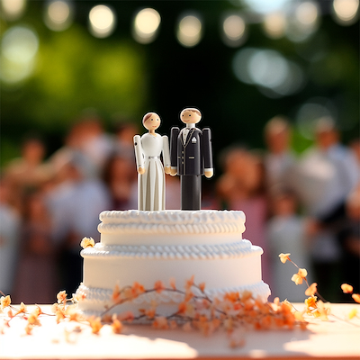 Kay Bojesen Brudgom H12 cm blå/sort/hvid