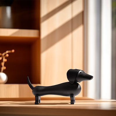 Kay Bojesen lille Gravhund mørk bejdset eg