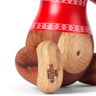 Kay Bojesen mini Abe med juletrøje teaktræ