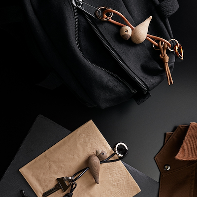 Kay Bojesen Fugle nøglering guld/brun 4,5 cm