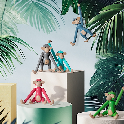 Kay Bojesen mini abe vintage grå 9,5 cm