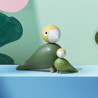 Kay Bojesen Liv & Lykke fugle grøn 2 stk