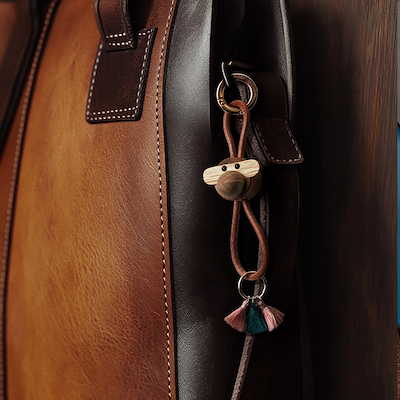 Kay Bojesen Abe nøglering guld/brun 3 cm