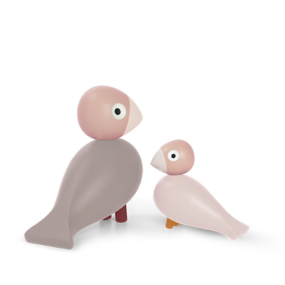 Kay Bojesen Liv & Lykke fugle rosa 2 stk.