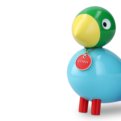 Kay Bojesen Story Bird Styrke Birds fugl blå bøgetræ H 15,5 cm