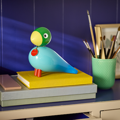Kay Bojesen Story Bird Styrke Birds fugl blå bøgetræ H 15,5 cm