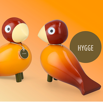 Kay Bojesen Story Birds Hygge sangfugl orange H15,5 cm