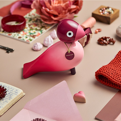 Kay Bojesen Story Birds Passion sangfugl pink H15,5 cm