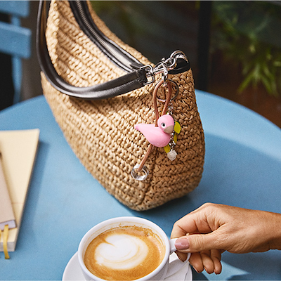 Kay Bojesen Fugle nøglering rosa 4,5 cm