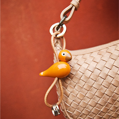 Kay Bojesen Fugle nøglering orange 4,5 cm