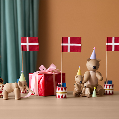 Kay Bojesen bordflag rød H 30 cm