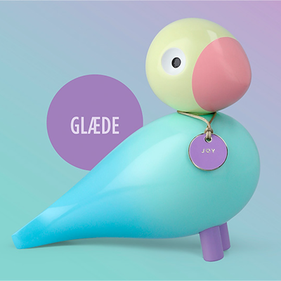 Kay Bojesen Story Birds Glæde sangfugl lyseblå H 15,5 cm