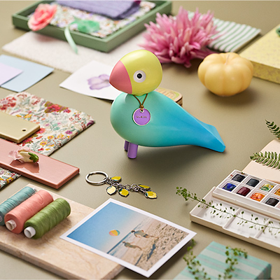 Kay Bojesen Story Birds Glæde sangfugl lyseblå H 15,5 cm