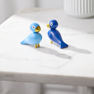 Kay Bojesen Liliput vinterfugle blå H 6 cm