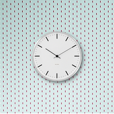 Arne Jacobsen City Hall vægur hvid/sort Ø21 cm