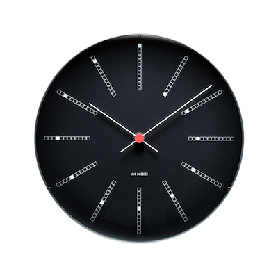 Arne Jacobsen Bankers vægur hvid/sort Ø21 cm