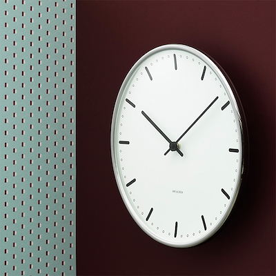Arne Jacobsen City Hall vægur hvid/sort Ø29 cm