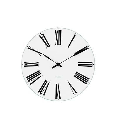 Arne Jacobsen Roman vægur hvid/sort Ø29 cm