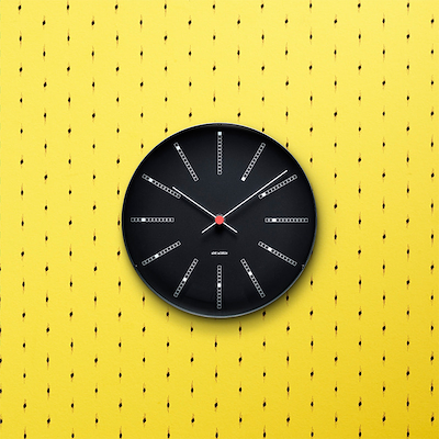 Arne Jacobsen Bankers vægur hvid/sort Ø 29 cm