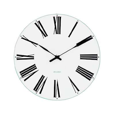 Arne Jacobsen Roman vægur hvid/sort Ø48 cm