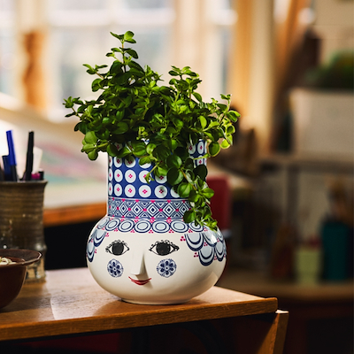 Bjørn Wiinblad Olga vase blå 20 cm