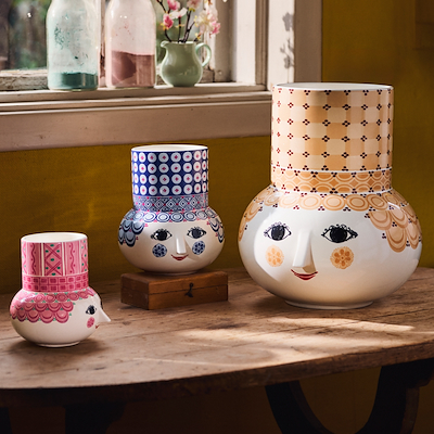 Bjørn Wiinblad Olga vase blå 20 cm