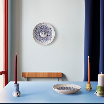 Bjørn Wiinblad Olga lysestage gul H9 cm