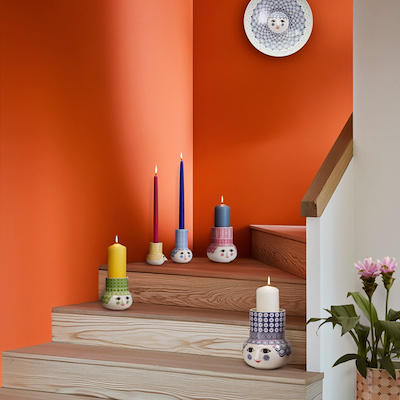 Bjørn Wiinblad Olga lysestage gul H9 cm