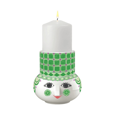 Bjørn Wiinblad Olga bloklysestage H 12 cm grøn