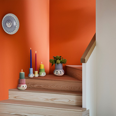 Bjørn Wiinblad Olga bloklysestage H 12 cm grøn