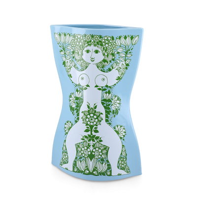 Bjørn Wiinblad Nina vase blå/grøn H28,5 cm