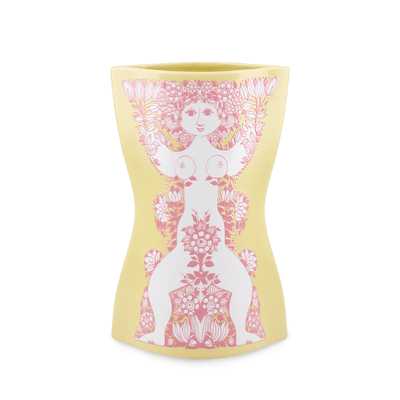 Bjørn Wiinblad Nina vase gul H22 cm