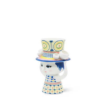 Bjørn Wiinblad Lady with hat vase blå 20,5 cm