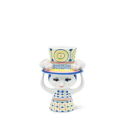 Bjørn Wiinblad Lady with hat vase blå 20,5 cm