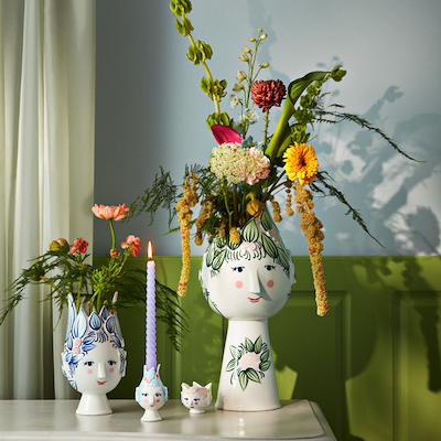 Bjørn Wiinblad Titania vase blå H25 cm