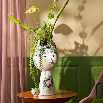 Bjørn Wiinblad Titania vase grøn H50 cm