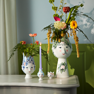 Bjørn Wiinblad Titania vase grøn H50 cm