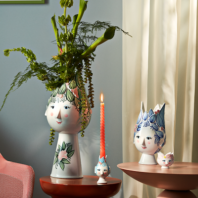 Bjørn Wiinblad Titania vase grøn H50 cm