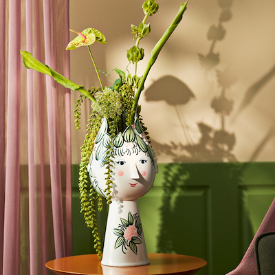 Bjørn Wiinblad Titania vase grøn H50 cm